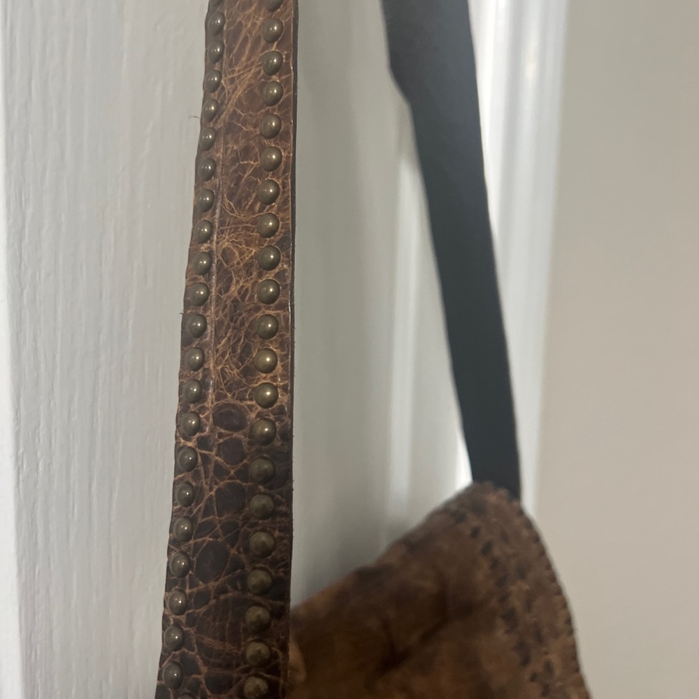Brown Fringe Leather Shoulder Bag - Picture 3 of 9